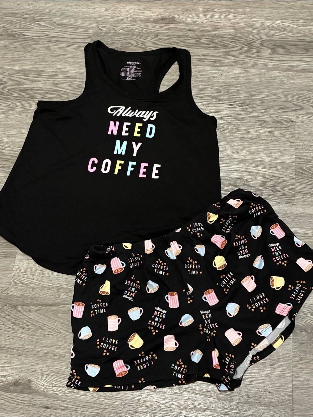 Black 'Always Need My Coffee' Women's Sleep Set